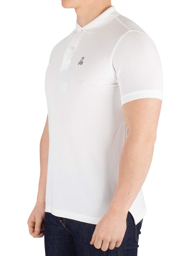 Psycho Bunny Mens Classic Pique Polo Shirt - B6K001ARPC 100 White L - Image 2